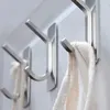 Ganchos adesivo toalha gancho 304 cabide de roupão de banheiro em aço inoxidável para chuveiro parede de depósito da sala de estar da cozinha