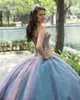 Vestidos anos prinsessa de quinceanera klänningar strass applikation puffy 15 år gammal flickor födelsedagsklänning för kvinnor