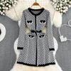 Casual Dresses Vintage Plaid Mini Dress Woman Colorblock O Neck Long Sleeve A-Line Sticked Party Female Women Clothing Drop