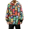 Men's Hoodies Casual Printed Hooded Sweatshirt Hip Hop Street-wear Colorful Beer Images With Two Pocket Fashion Outwear Homme 5XL