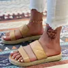 Vrouwen slippers lederen dia's 361 Echte beknopte schoenen ondiepe massief zomer plat dikke bodem waterdicht platform schoenen gladiator sandalen 374 302 5