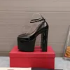 Chaussures habillées Plate-forme d'été Chaussures en cuir Escarpins Nude Printemps Soirée Sandales 15cm Designers Patent Strap High Heels