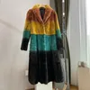 Manteau de vison en fausse fourrure Arlene Sain 2023 pour femmes, processus de teinture suspendu, collier de fruits verts, importé violet Standard, velours entier