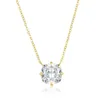 Chains Geometric Colorful Cubic Zirconia CZ Birthstone Simple Classic Single Stone Women Necklace