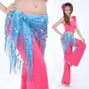 Stage Wear Belly Dance Hanches Écharpe Taille Chaîne Paillettes Bandage Ceinture Bellydance 9 Couleurs