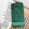 Green Forest Luxe Designer Telefoonhoesje Klassiek Letter Modemerk Schokbestendig Telefoonhoesjes Hoge kwaliteit Voor iPhone 15 15Pro 14 14Pro 14ProMax 12 13 Pro Max XR