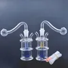 Narghilè colorati all'ingrosso mini doppio giunto in vetro dab rig bong per acqua con tubo in silicone e ciotola per olio maschio da 10 mm