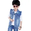 Waistcoat Kinderen Kleding Kinderen Denim Katoen Spring herfst Vest jongens Waistcoat kind Casual allmatch tops babyjack 413 230311