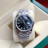 Med original Box 41mm Mans Woman Luxury Watch Datejust Datum President Silver Black Dial Asia 2813 Rörelse Mekanisk Automatisk Mans klockor Montre de Luxe 66