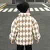 Coatar roupas infantis de inverno de manga longa lã xadrez de moda de lã, espessando a área de roupa quente boutique Kids ROPA Bebe 230311