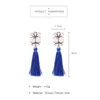 Dangle Earrings Kpop Gray & Blue Rope Tassel Long Ethnic Style Boho Dangling Ear Jewelry Women Bijoux