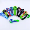 Derniers tuyaux de style cool en silicone plus colorés Herb Tabac Huile Rigs Verre Multitrou Monotrou Filtre Bol Pipes À Main Fumer Cigarette Porte-Main Tube DHL