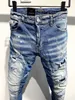 DSQ Phantom Turtle Men 's Jeans Mens 럭셔리 디자이너 청바지 스키니 찢어진 멋진 사람 인과 구멍 데님 패션 브랜드 피팅 청바지를 씻는 바지 61173