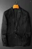 Ternos masculinos Trendy Casual Jacquard Suit Jacket Chaqueta formal bain S para homens British, estilo britânico Blazer Blazer