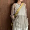 Bluzki damskie Kuzuwata Japońskie luźne szczupły kolor retro nowoczesna modna koszula z siatki kobiety