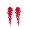 Boucles D'oreilles Pendantes À La Mode Exagérée Rouge Rose Vert Transparent Couleur Miroir Or Argent Et Noir Blanc Flamme Acrylique Goutte Pour Les Femmes