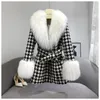 Pelliccia da donna Cappotto in lana sintetica Manica lunga argento Collo giacca reale Polsino Cappotto caldo Autunno inverno Capispalla S7938Donna da donna