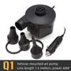 Interieuraccessoires 12V draagbare elektrische opblaasbare pomp snel luchtvullingcompressor 3 Nozzles auto voor matrasbootcamping