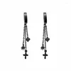 Ciondola gli orecchini Fashion Drop Three Cross Heart Pendant Cool Ear Piercing Jewelry per donna 1 paio