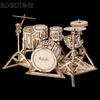 3D Puzzles Robotime 3D Instrumento musical Música de caça de caça de madeira Drum saxofone 4 Tipos Diy Kit Accordeion Voy Toy Presente para Crianças 230311