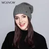 Gorro Feanie/crânio Caps Mosnow Hat feminino Autumn Winter Fashion 2023 Brand Stripe clássico malha sólida Hats femininos Skullies #M Scot