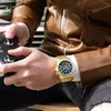 Orologi da polso MEGIR Orologi al quarzo in acciaio inossidabile oro Orologi sportivi da uomo Cronografo casual luminoso impermeabile per uomo Relogio Masculino