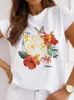 Женские футболки для футболок моды женские футболки мультфильм каваии авокадо для печати