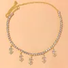 Choker Fashion Shine Crystal Dollar Znak Naszyjka dla kobiet Charm Neck Łańcuch Luksusowa cyrkon Sexy boho wisiorek biżuteria