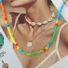 Halsband, lässig, schlicht, blau, grün, gelb, orange, 3 mm Samenperlenstrang, niedliche schöne Gilry-Halskette für Frauen und Mädchen, schicker einzigartiger Schmuck
