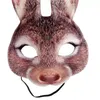 Buunnyy Mask Animal Eva Half Face Rabbit Ear Mask for Easter Halloween Party Mardi Gras Assume Assume