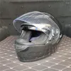 Hełmy motocyklowe Wzór włókna węglowego Hełm Mężczyzn Motorbike Włącz soczewkę Motocross Dual Racing Casco Capacete