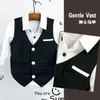 Waistcoat Children's Vest Spring herfstjurk Wasitcoat Kids Catwalk Host Performance Fashion Boys Party Wedding Kostuum 230311