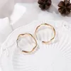 Hoop Earrings Matte Gold Open Twisted For Women Geometric Circle Hoops Minimalist Metal Small