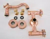 Kitchen Faucets Antique Red Copper Brass Wall Mounted Bathroom Sink Faucet Swivel Spout Mixer Tap Double Cross Handles Levers Anf946