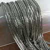 Kedjor Rostfritt stål Silverfärg 4mm Curb Cuban Chain DIY smycken Fynd i bulkmode Starka män Kvinnor 1/5/10metrar