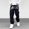 Men s Jeans Dog Print Straight Loose Mens Retro High Street Oversize Casual Denim Trousers Harajuku Washed Hip Hop Jean Pants 230311