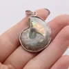 Pendant Necklaces Natural Stone Flash Labradorite Snail Silver Plated Crafts For Jewelry MakingDIY Necklace Earring Accessories Charm Gift