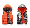 Waistcoat Children Camouflage Teenager Autumn Winter Down Cotton Coats Boys Girls Vest Kids Hooded Jacket Child Outerwear 8 10y 230311