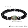 Strang Naturstein Perlen Armband Männer Tibetischen Dzi Aagtes Charme Für Frauen Balance Heilung Yoga Buddha Schmuck