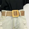 Cinturones Tendencia Señoras Estilo Simple Hebilla De Madera Retro Tejido Pin Cinturón Moda Vestido Decorativo Mujeres