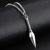 Pendant Necklaces Fashion Stainless Steel Silver Color Gold Black Spearhead Attack Shape Necklace Mens Womens Jewelry Box Chain