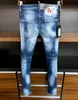 DSQ Phantom Turtle Jeans masculino Jeans Jeans Luxury Jeans Skinny Ripped Guy Caso Causal Hole Jeans Fit Fit Men Washed calça 61175