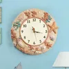Zegarki ścienne nowoczesne design sztuki clock okrągłe żywice ciche kreatywny salon pasterski Zegar Scienny Home Decoration EF50WC