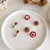 Orecchini a lobo MISSNICE Dolce e adorabile modello cartone animato Amore Ciliegia Fragola Piccoli accessori rossi adatti per ragazze Kolczyki