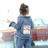 Herr hoodies koreansk stil barnkläder vårflickans denimjacka 2023 Big Boy Wholesale