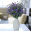 Decoratieve bloemen kunstmatige lavendel bruiloft simulatie boeket nep bloemplant plastic voor kerst thuis feestdecoratie