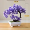 Dekorativa blommor 1 st plastväxter Bonsai Liten Tree Pot Fake Plant Potted Ornament for Home Office Table El Garden Decoration Gift