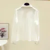 Женские блузки wtianyuw шифоновые женские женские белые рубашки Лето -дизайн 2023 ОТКЛЮЧИТЬ ВАЖА