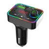 USB CAR Charger Bluetooth-совместимый 5.0 FM-передатчик MP3 Player F4 U Disk Card F4 Красочная атмосфера лампа