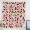 Dekorativa blommor 3D Wedding Decor Rose Artificial Wall for Birthday Party Backdrop Silk Flower Panels Christmas Home Decoration